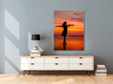 Beach Canvas Art - Sunset Ballet On The Beach On Canvas With Theodore Roosevelt Quote