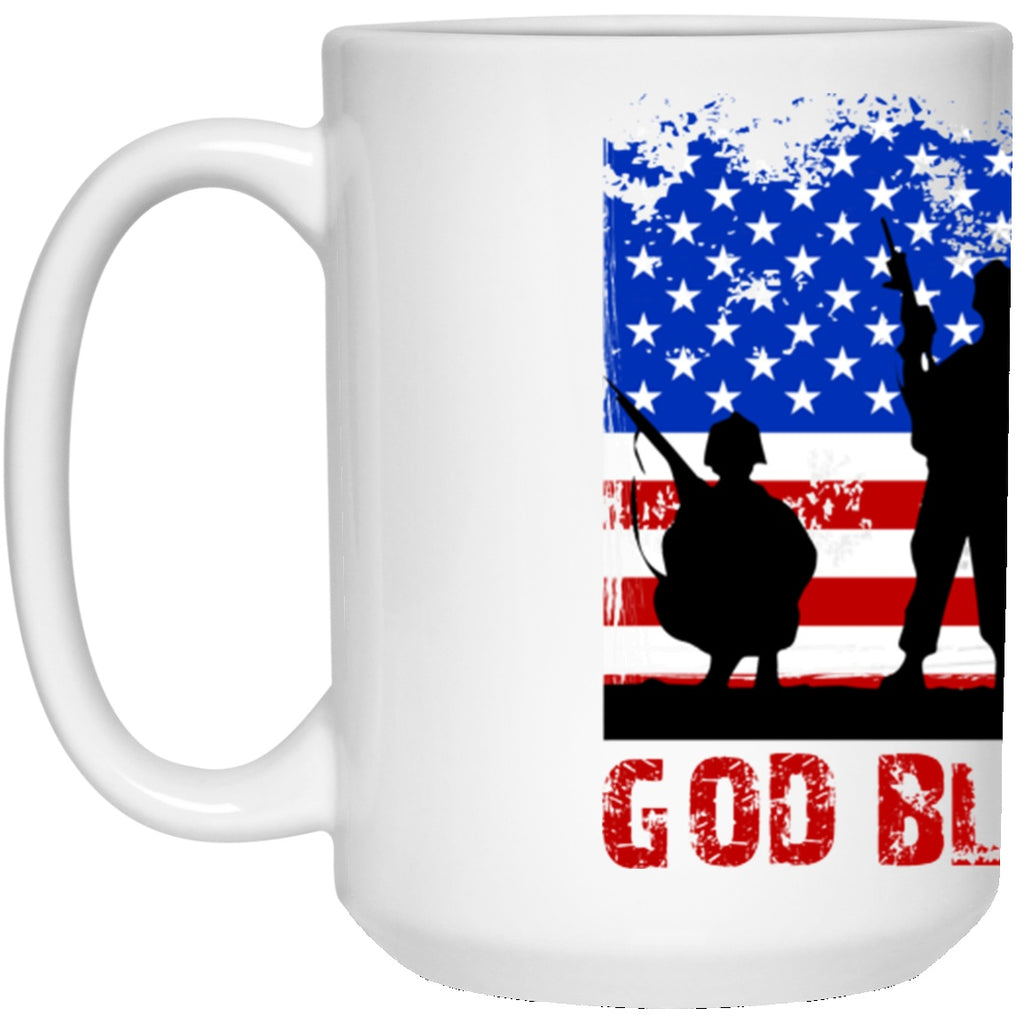 Drinkware - 21504 15 Oz. White Mug God Bless America