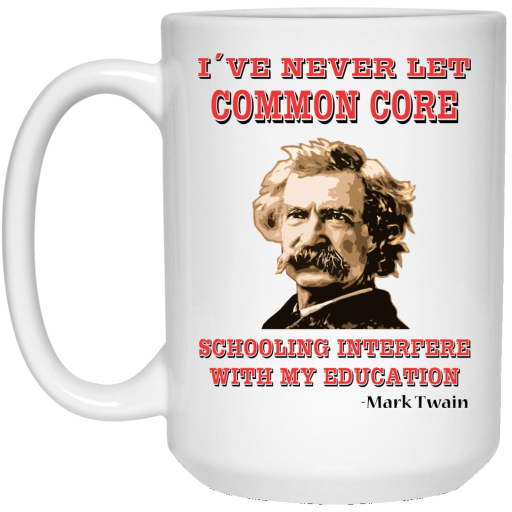 Drinkware - 21504 15 Oz. White Mug Mark Twain And Education
