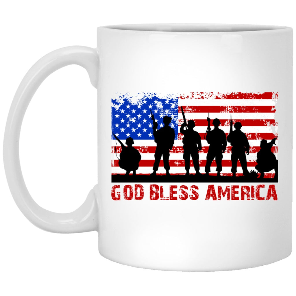 Drinkware - XP8434 11 Oz. White Mug God Bless America
