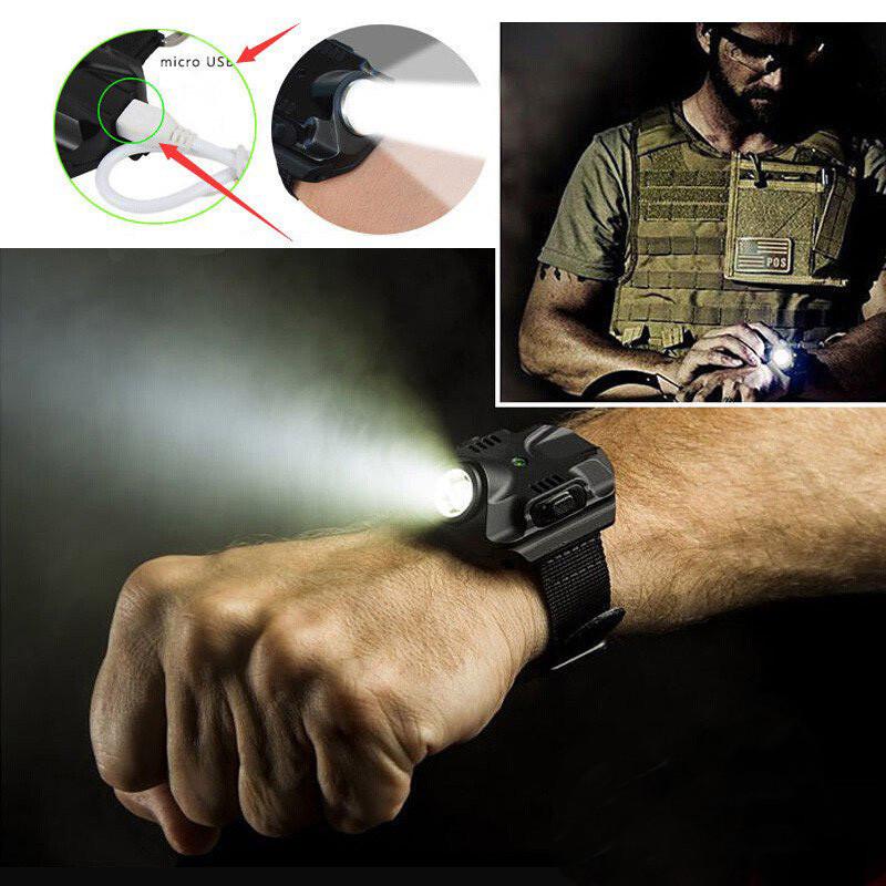 Flashlight - Tactical Rechargeable LED Watch Flashlight Wrist Light