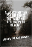 Running Canvas Art - Happy To Be Alive Running Like The Wind On Canvas With Quote