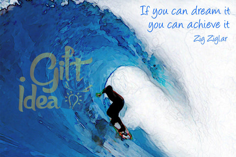 Surfboard Canvas Art - Chic Surfing Canvas Picture With Zig Ziglar Quote